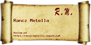 Rancz Metella névjegykártya
